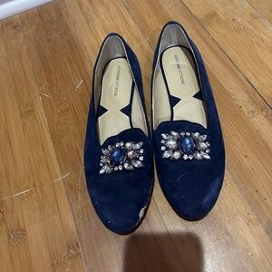 Stylish Adrienne Vittadini Dark Blue Slip-On Shoes - Women's Size 6.5